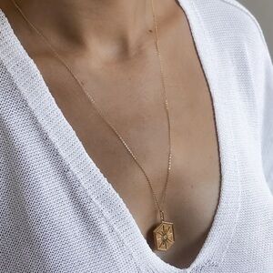 Set of Two Thatch Dainty Gold Necklaces: Guiding Star and Finn Necklace